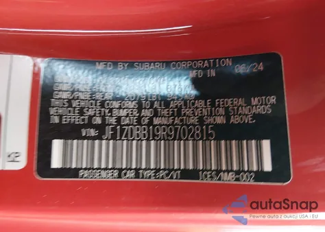 2024 Subaru Brz Premium from USA, damaged, VIN JF1ZDBB19R9702815
